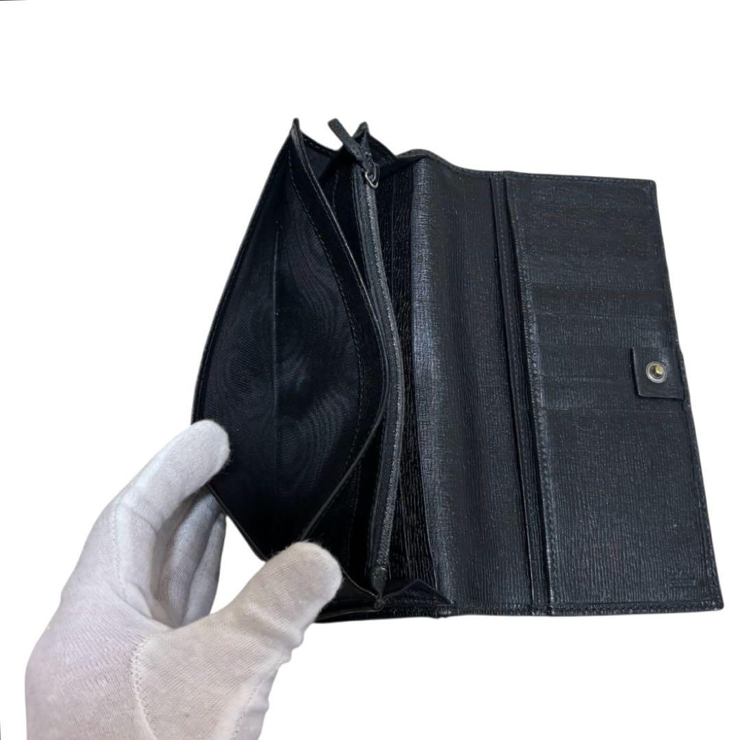 グッチ　112 グッチ　長財布　レザー　ブラック　インターロッキング金具　G金具