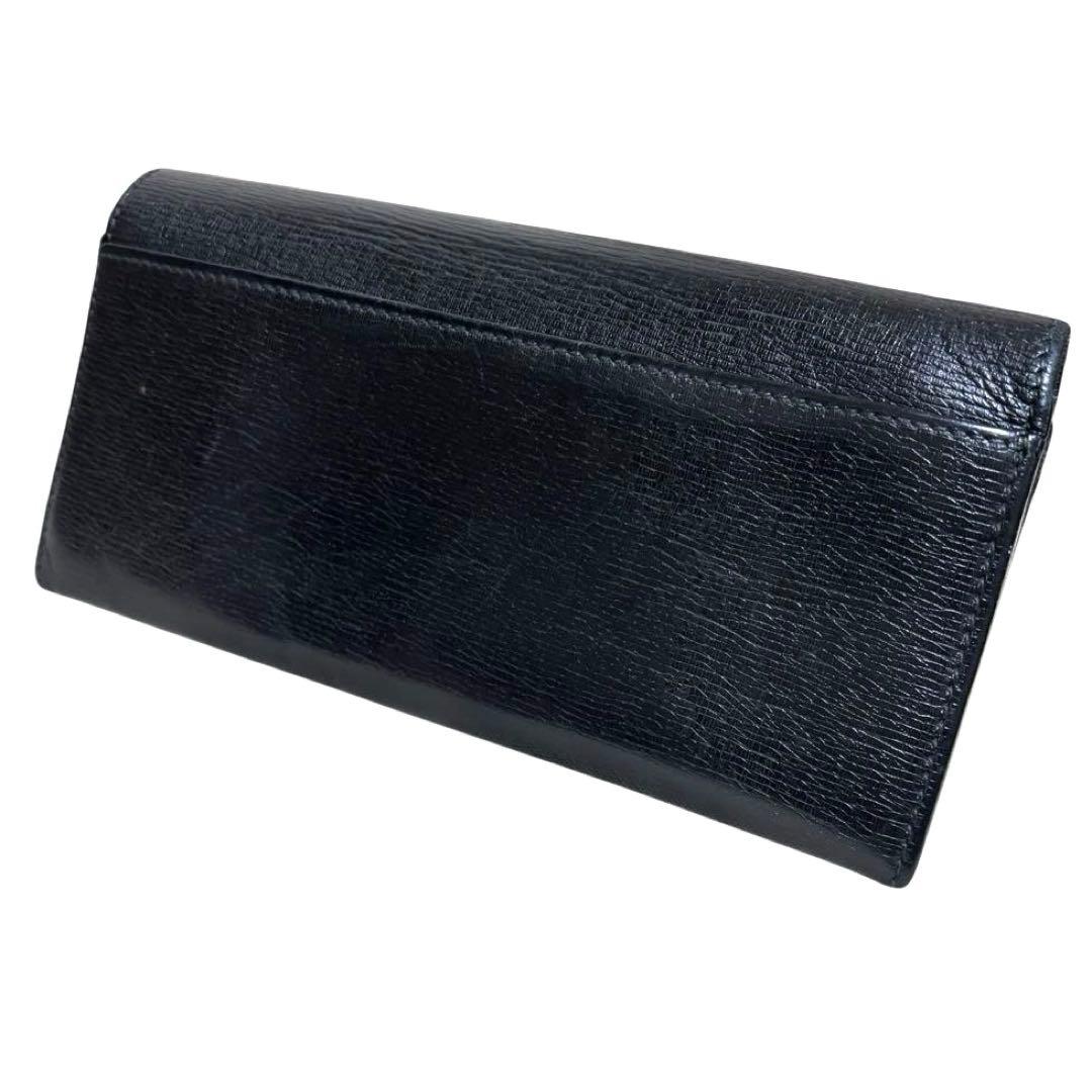 グッチ　112 グッチ　長財布　レザー　ブラック　インターロッキング金具　G金具