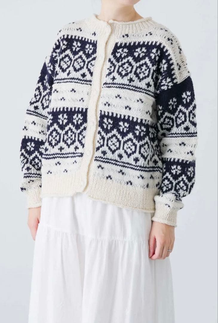 かぐれ☆ペルーノルディックカーディガン☆ネイビー