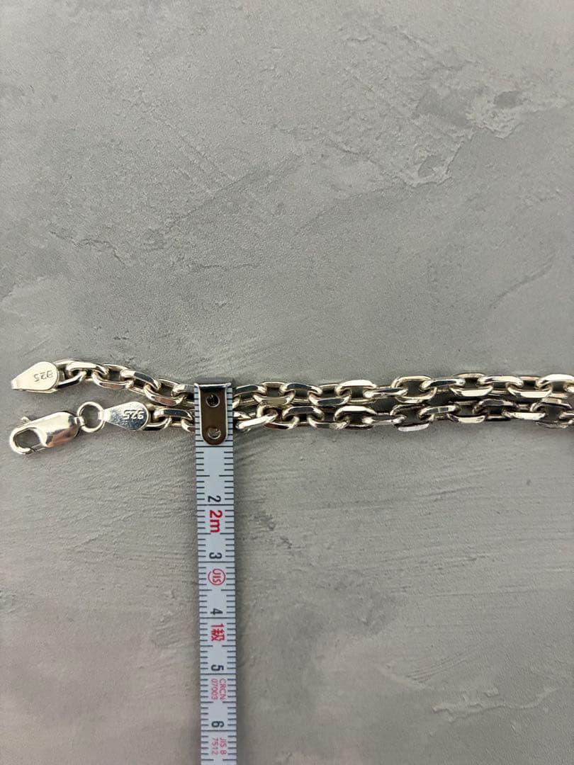 4面カットあずきチェーンネックレス シルバー925 幅5.0ミリ 全長50cm