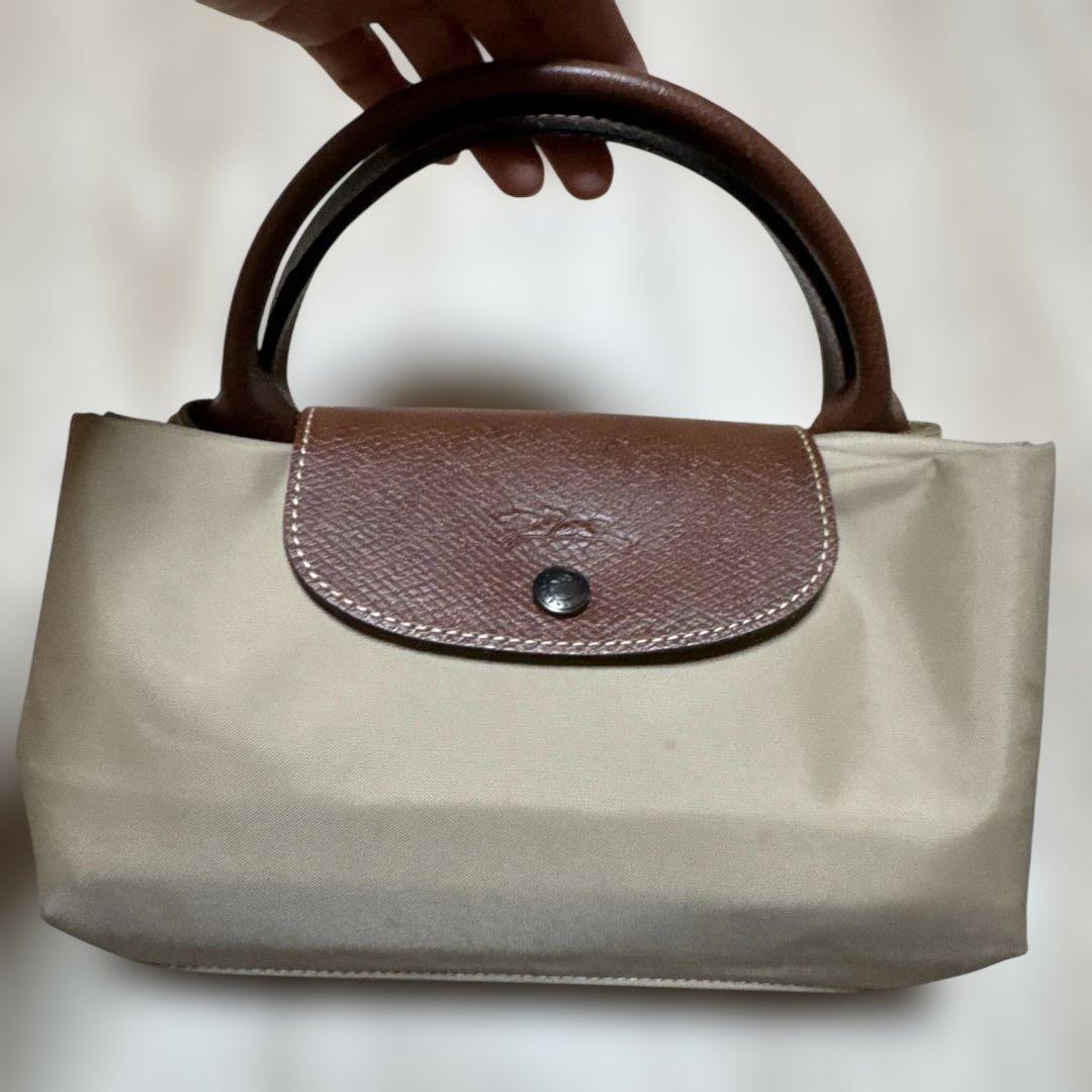 ロンシャンベージュ ナイロンレザーボストンバッグトラベルバッグショルダー付き