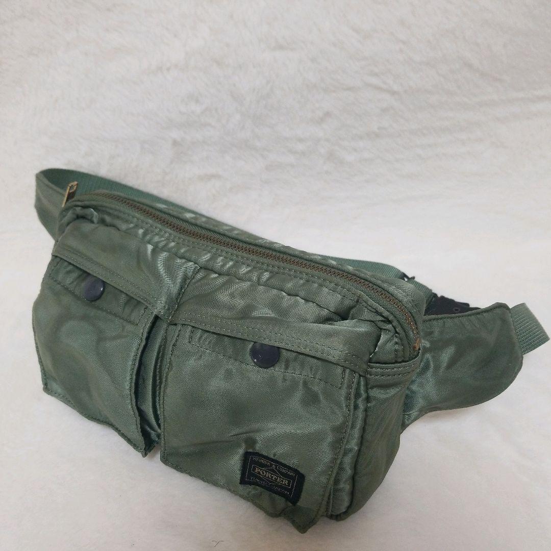 【美品】ポーター　PORTER　タンカー　ボディバッグ　セージグリーン　希少