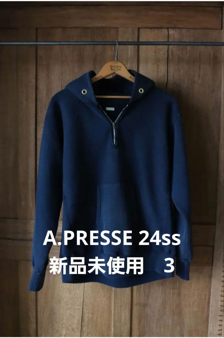 トップス 24SS Vintage Half Zip Sweat Hoodie NAVY