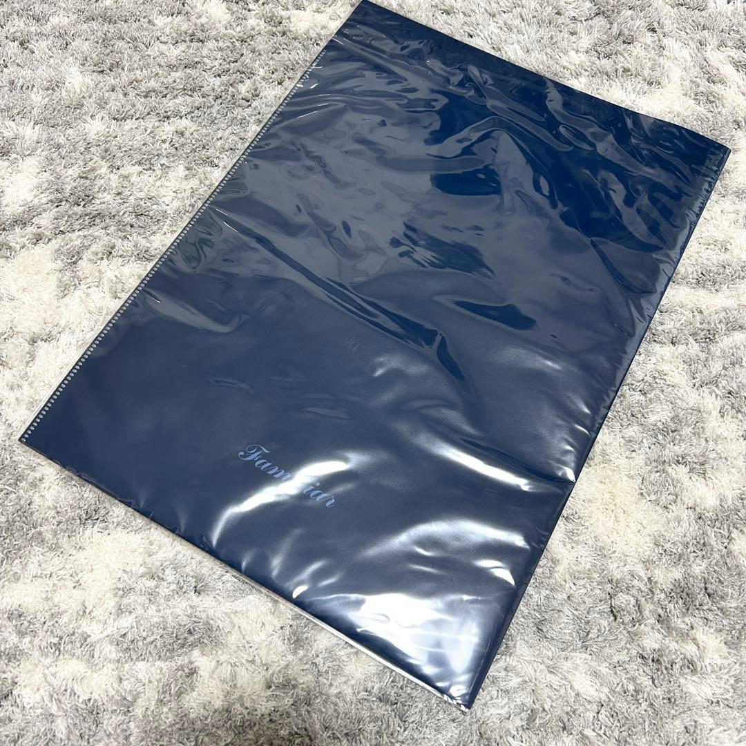 【新品未使用タグ付】familiar お受験バック　ネイビーA4縦型　ファイル付