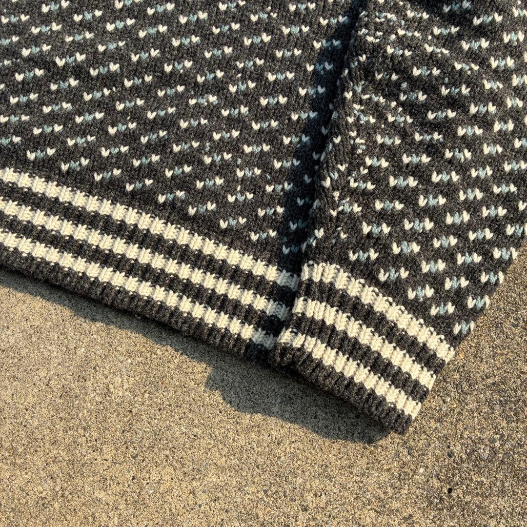 トップス 00s L.L.BEAN birds eye gray color knit