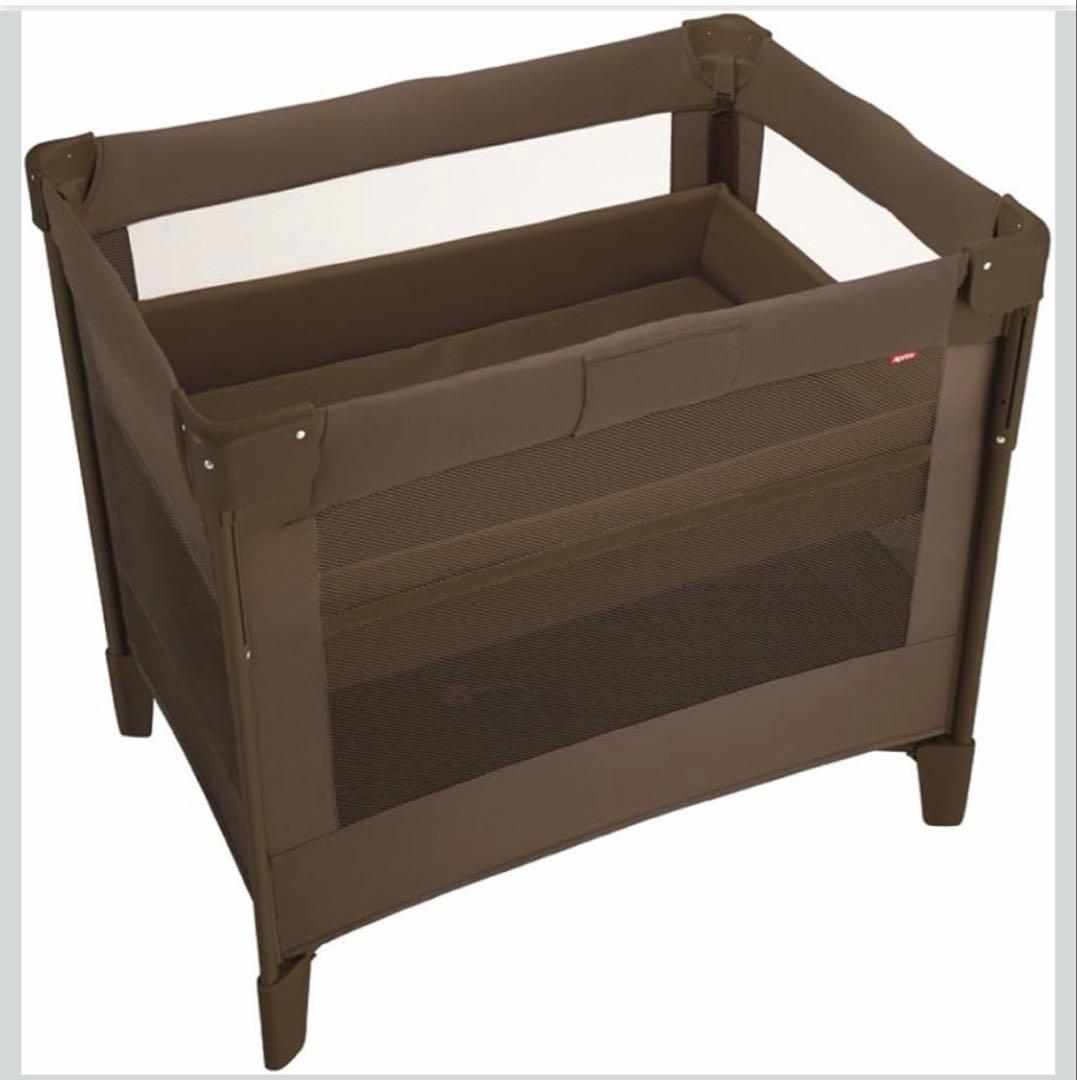 【美品】ココネルエアープラス ブラウン Aprica ベビーベッド アップリカ