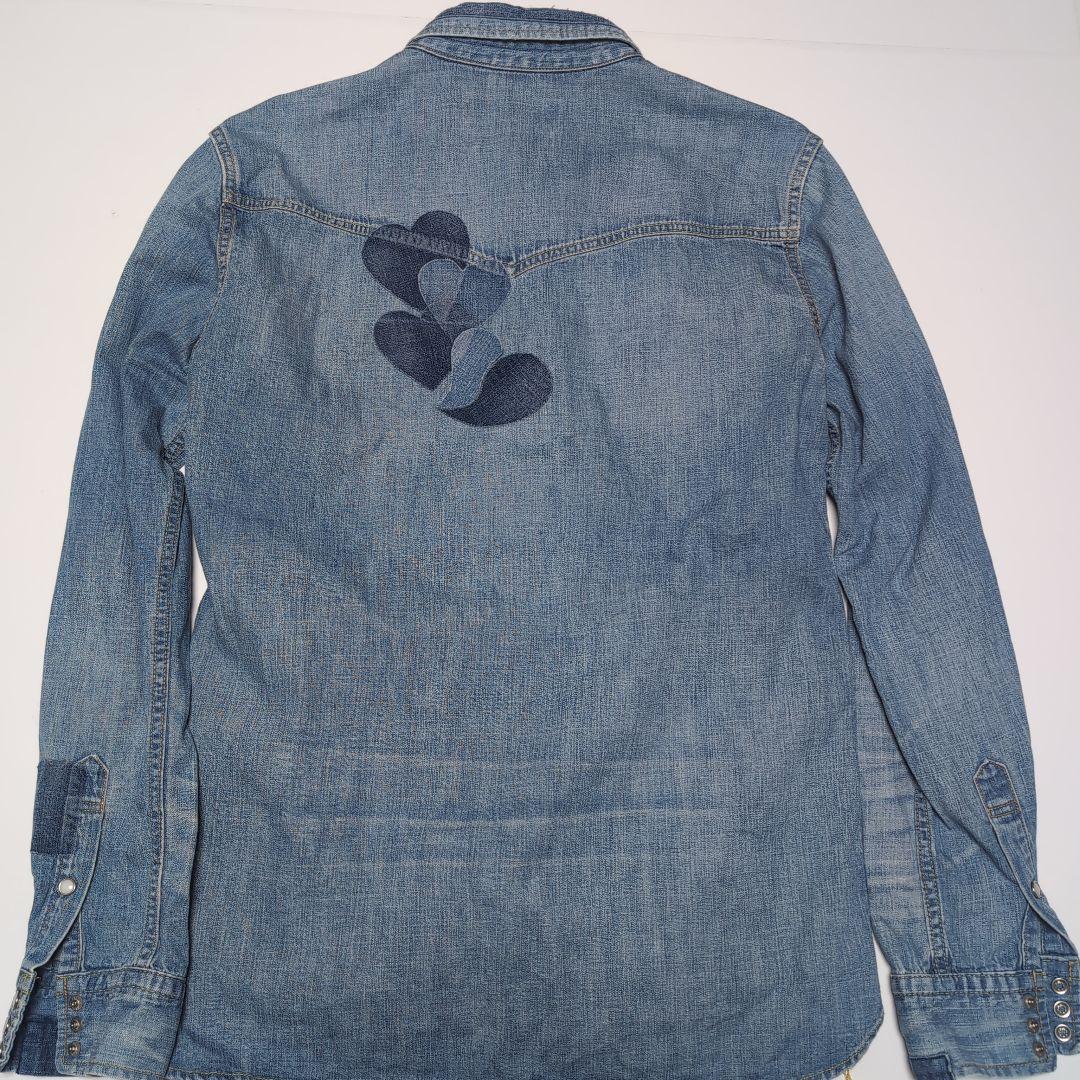レミレリーフ REMI RELIEF メタルスタッズ デニムシャツ XL スカル