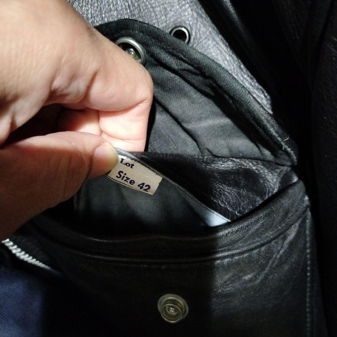 M*ム様 Schott ショット ポリスマン ジャケット レザー ブラック 42