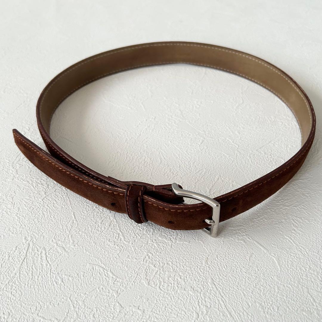 John Lobb ジョンロブ スエード レザーベルト ブラウン 本革 英国製