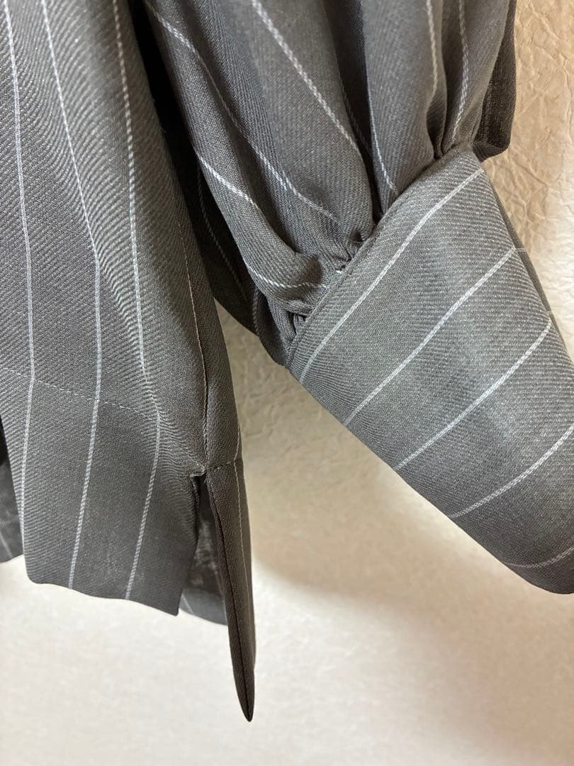 新品　ebureエブール　マナードストライプ　ボウタイ　ブラウス　38