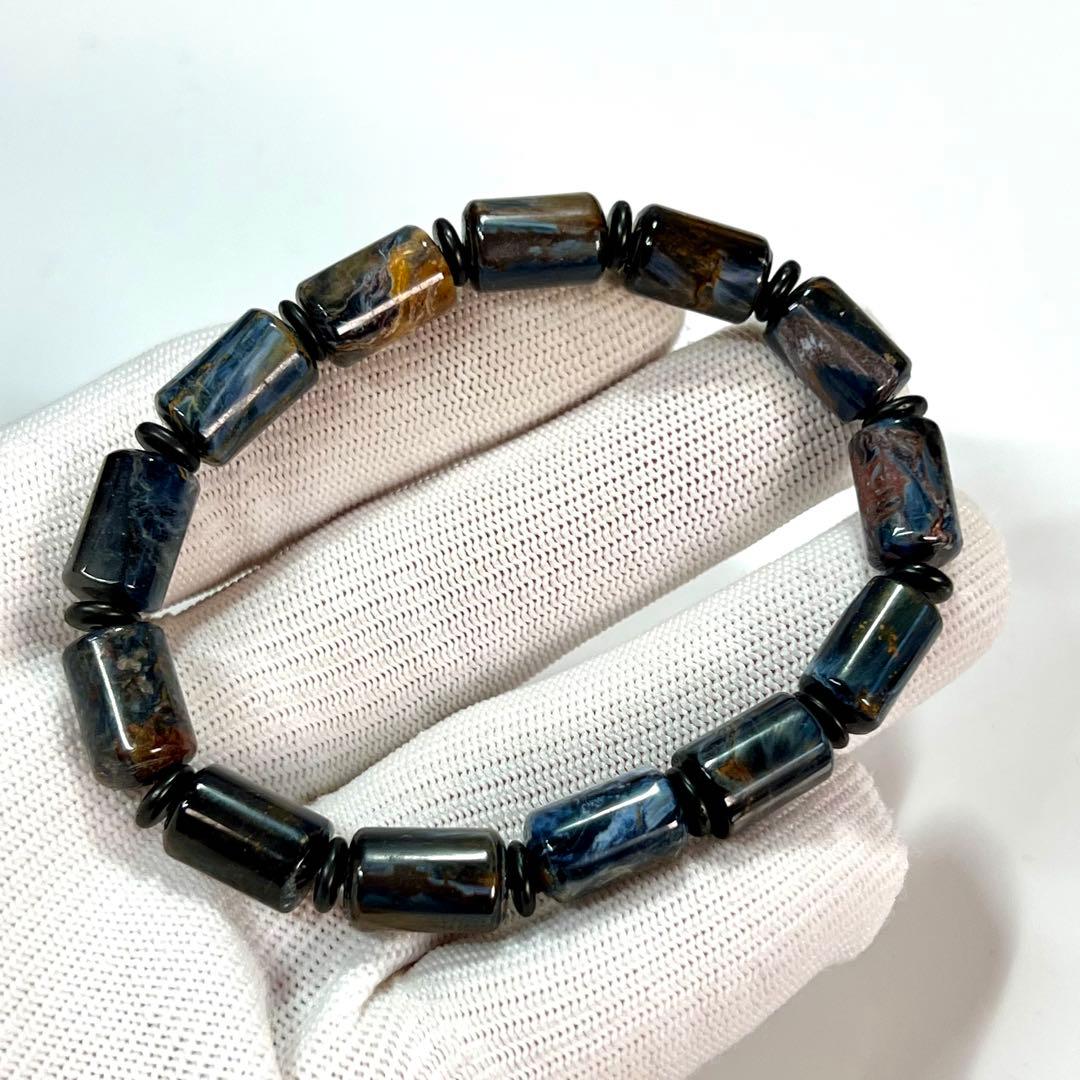 漆黒に宿る野性美　ピーターサイト　タンブルブレスレット　　1