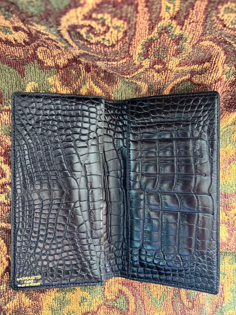 お買い得希少モラビトアリゲーターマット無双 長財布美品定価15%以下