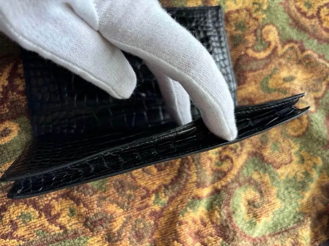 お買い得希少モラビトアリゲーターマット無双 長財布美品定価15%以下