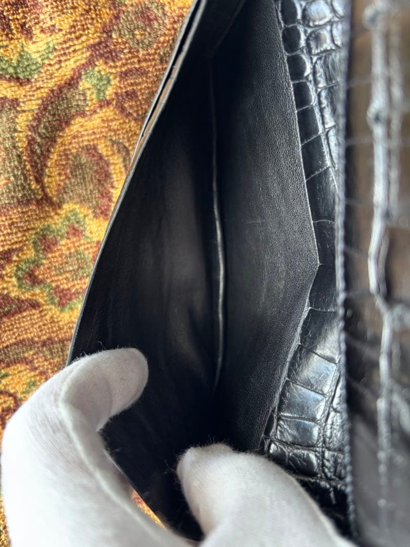 お買い得希少モラビトアリゲーターマット無双 長財布美品定価15%以下