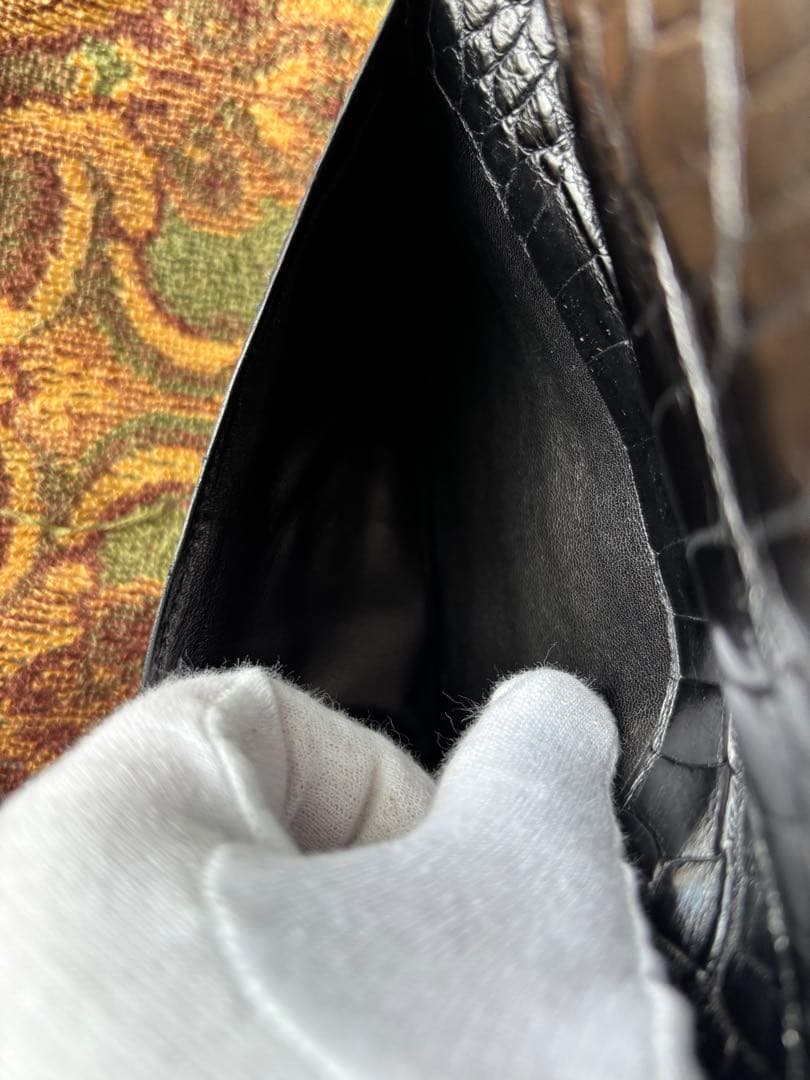 お買い得希少モラビトアリゲーターマット無双 長財布美品定価15%以下