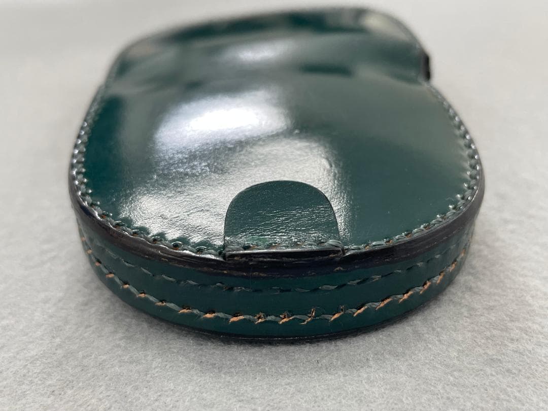 【未使用】ケース　コードバン　馬蹄形　小銭入れ　ダークグリーン