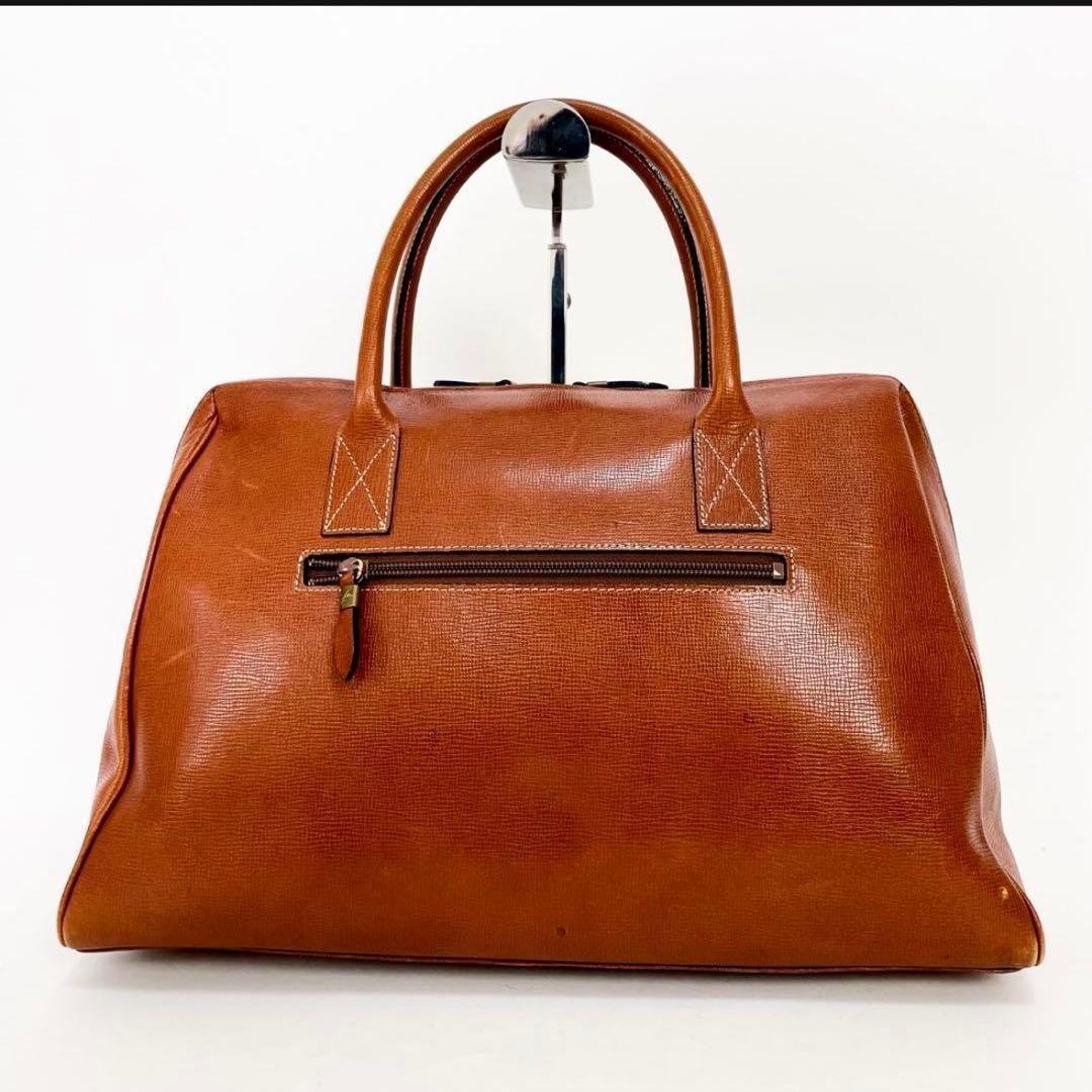 【美品】ジバンシィ GIVENCHY ボストンバッグ 茶系 A4型押し レザー