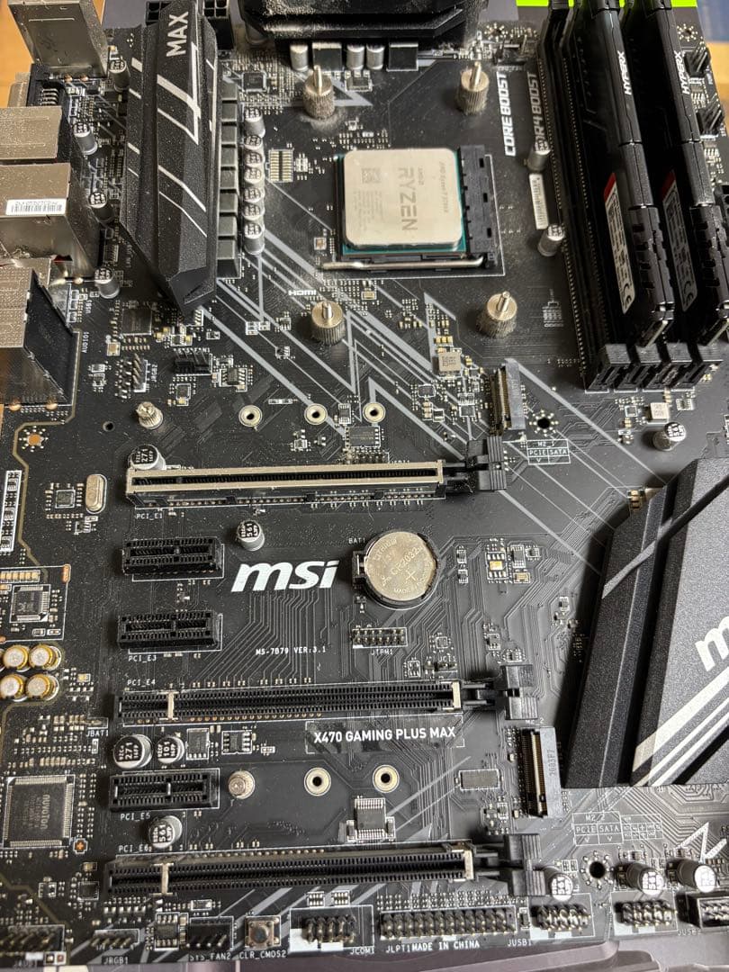 CPU（Ryzen7）&マザーボード(MSI X470)&メモリ(8GB)セット