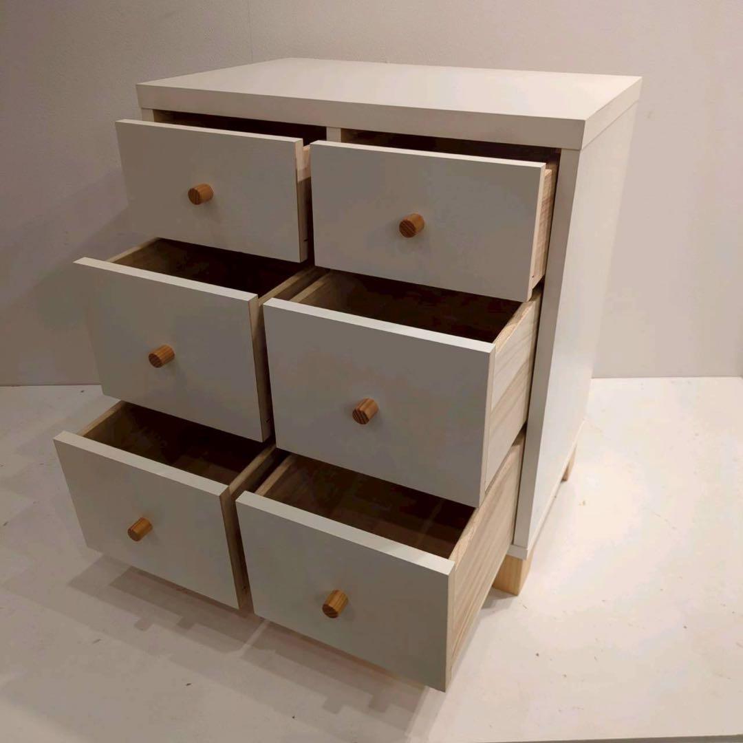 モモナチュラル LOVE CHEST 2列・3段 チェスト キッズ家具