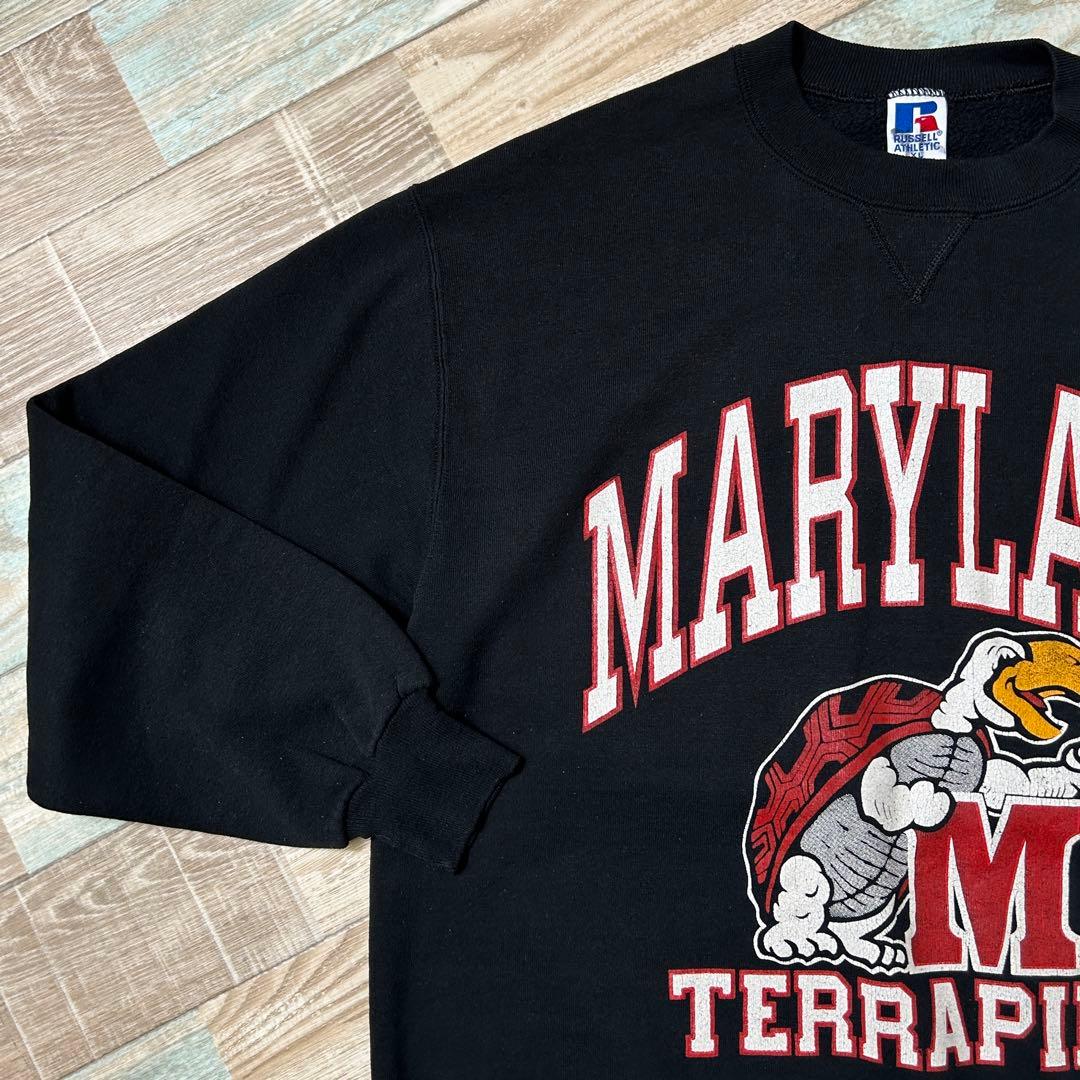 USA製 Russell ラッセル スウェット MARYLAND カレッジ 黒