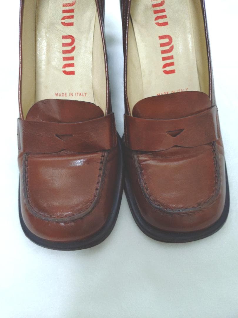 MIU MIU ミュウミュウ ブラウン ヒール パンプス 23.5cm
