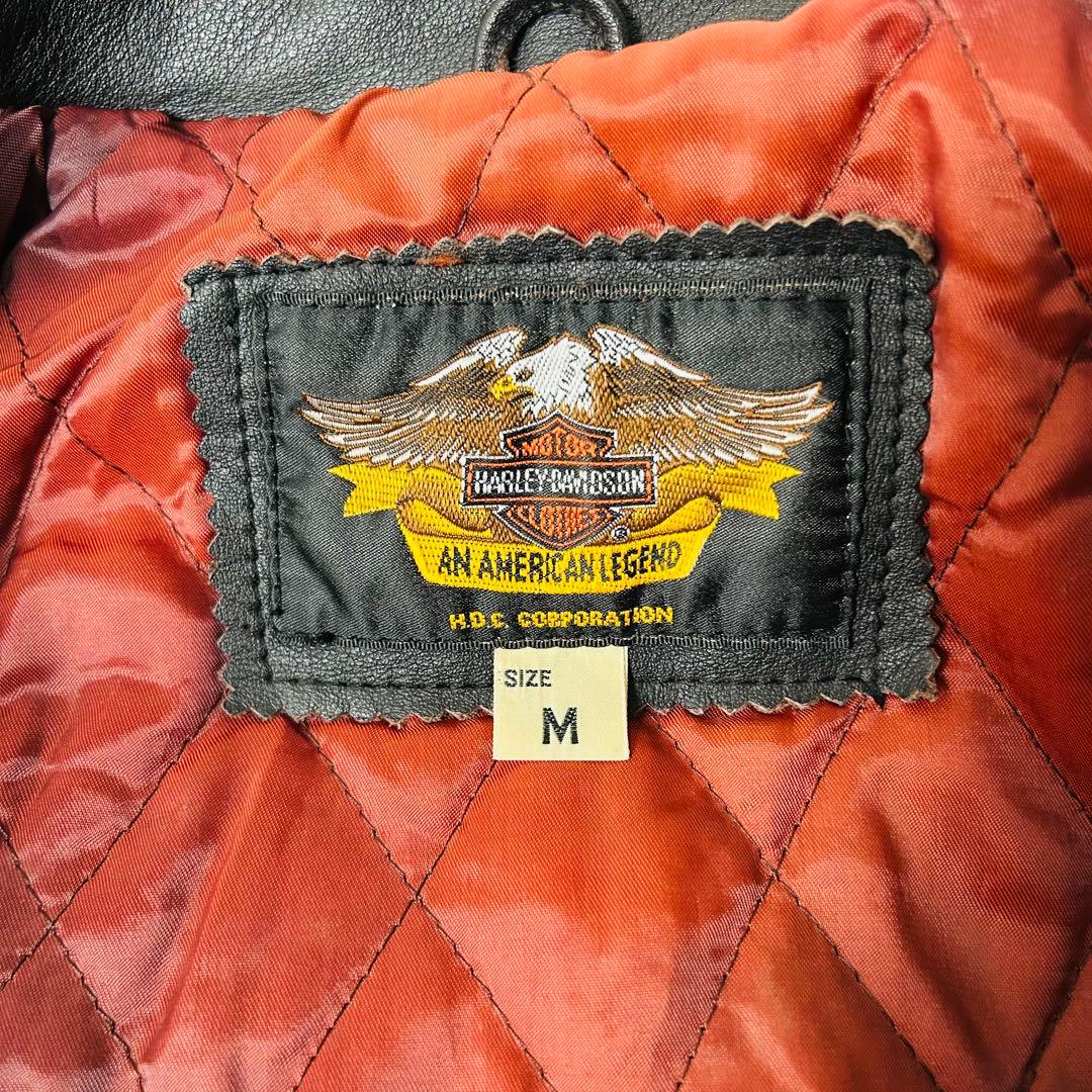 ハーレーダビッドソン ライダースジャケット H-D刺繍ロゴ 牛革製