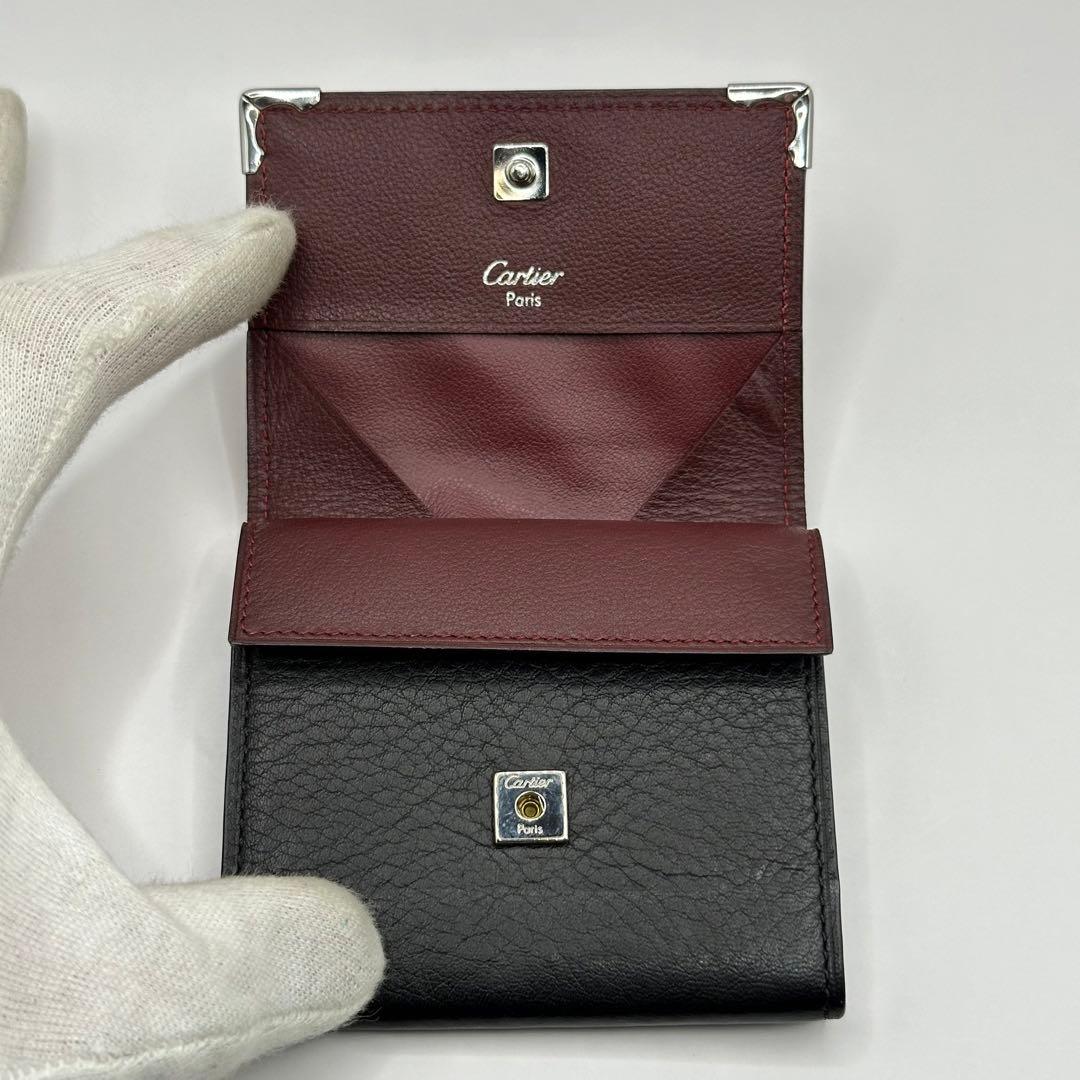 【美品】カルティエ ケース カボション レザー ブラック