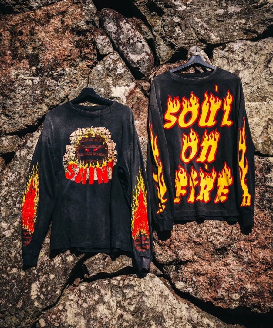 【極美品】 SAINT MICHAEL SOUL ON FIRE ロングTシャツ