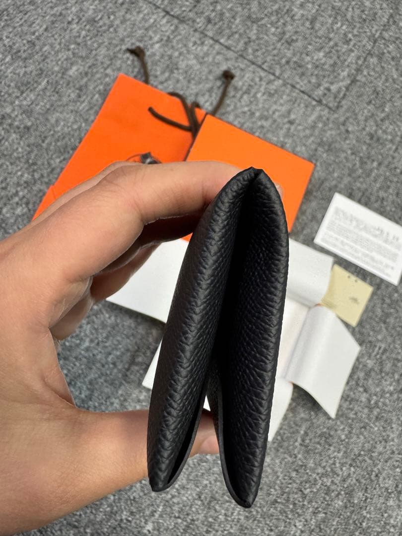 新品未使用 レア HERMES エルメス カルヴィ カードケース ブラック