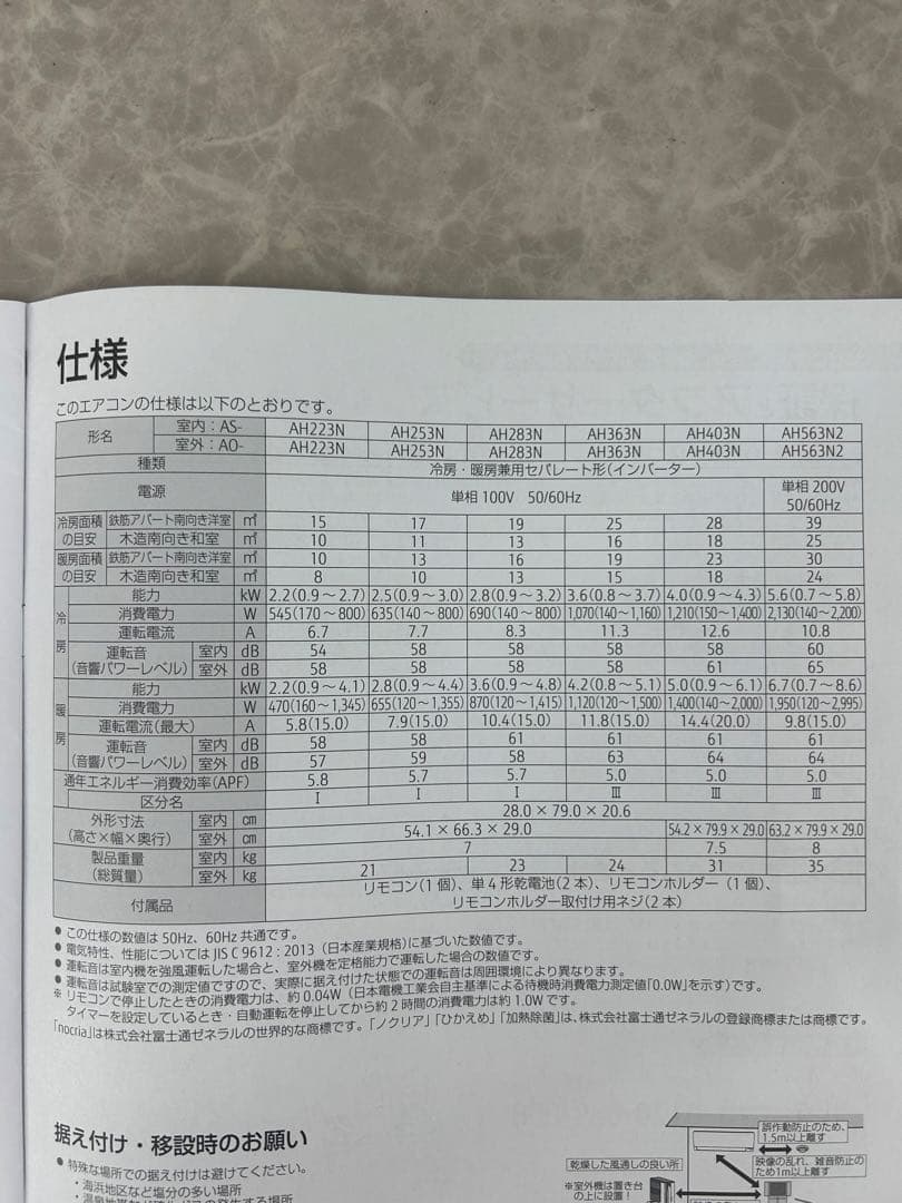 2024年製 ❗️富士通 ノクリア【エアコン 18畳用 200v】送料込み
