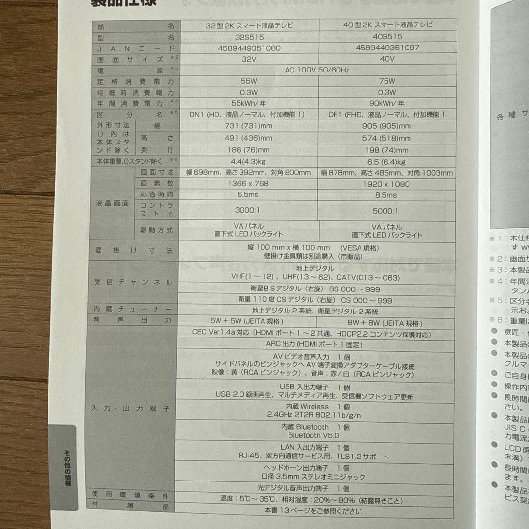 【頭いいにゃんこ】TCL 40型テレビ 2021年製