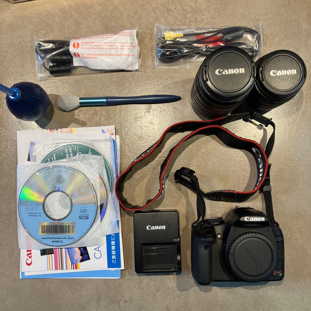 Canon EOS Kiss X3 ダブルズームキット付属品完備⭐️掃除用具セット