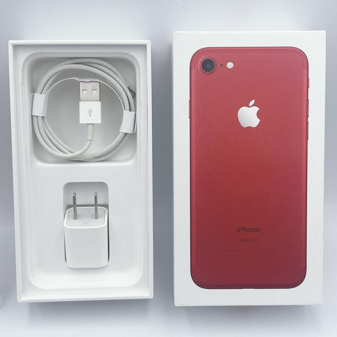 【美品】Appleアップル iPhone7 SIMフリー 128GB 赤 箱付き