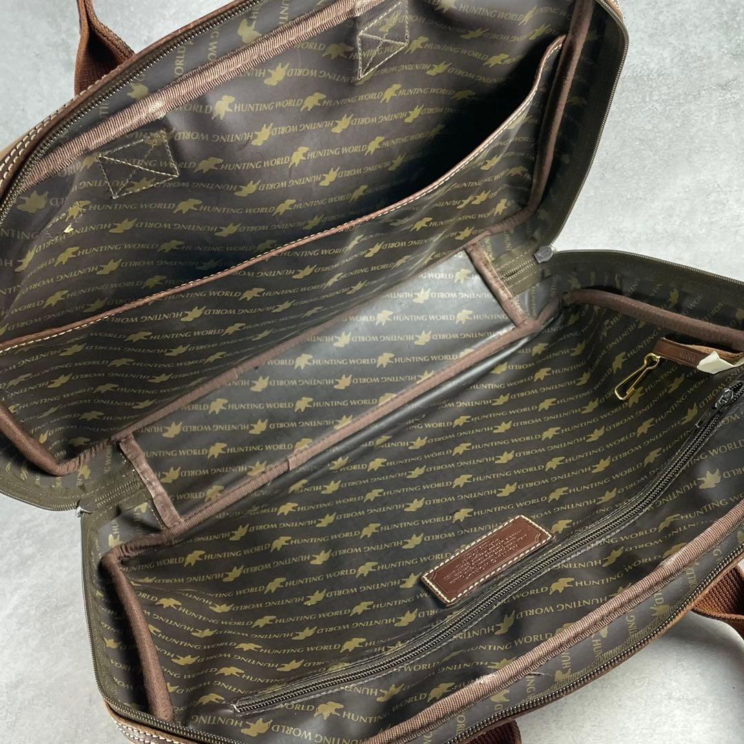 ハンティングワールド　バック　キャンバス　レザー　ロゴ　2way ショルダー