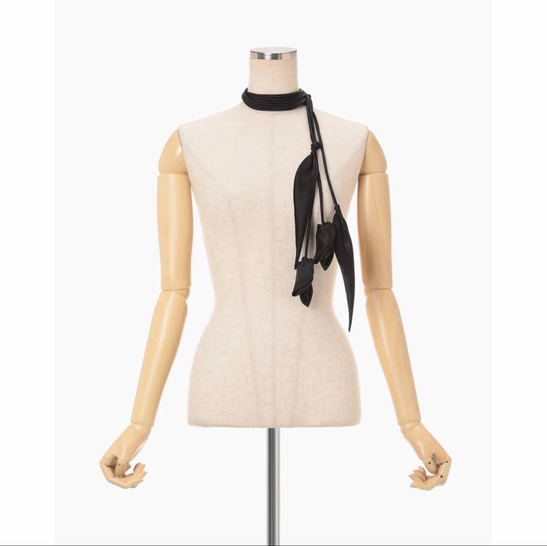 Mame Kurogouchi Floral Motif Silk Belt 黒