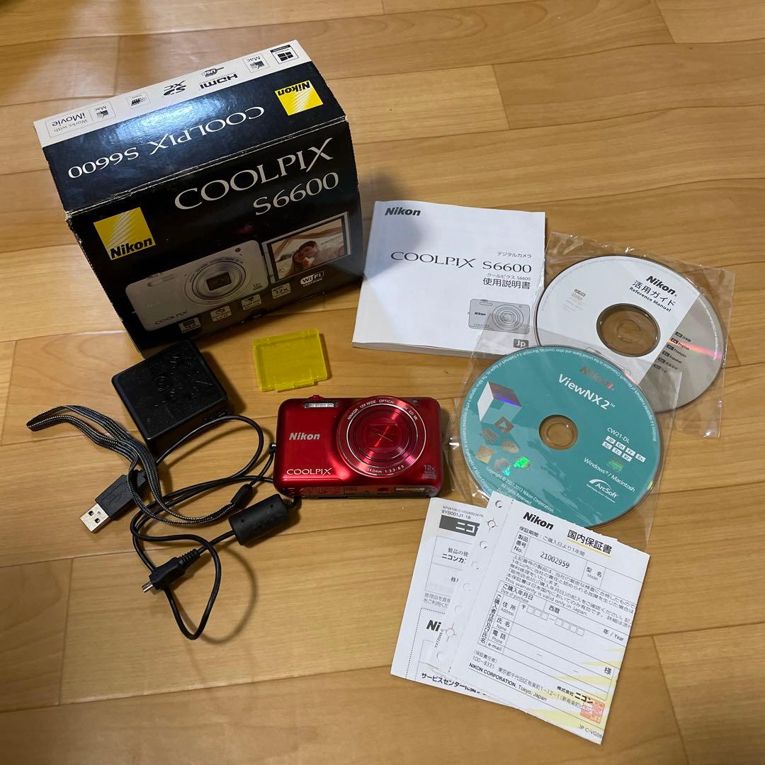 Nikon COOLPIX S6600 レッド 本体と付属品　一回使用のみ