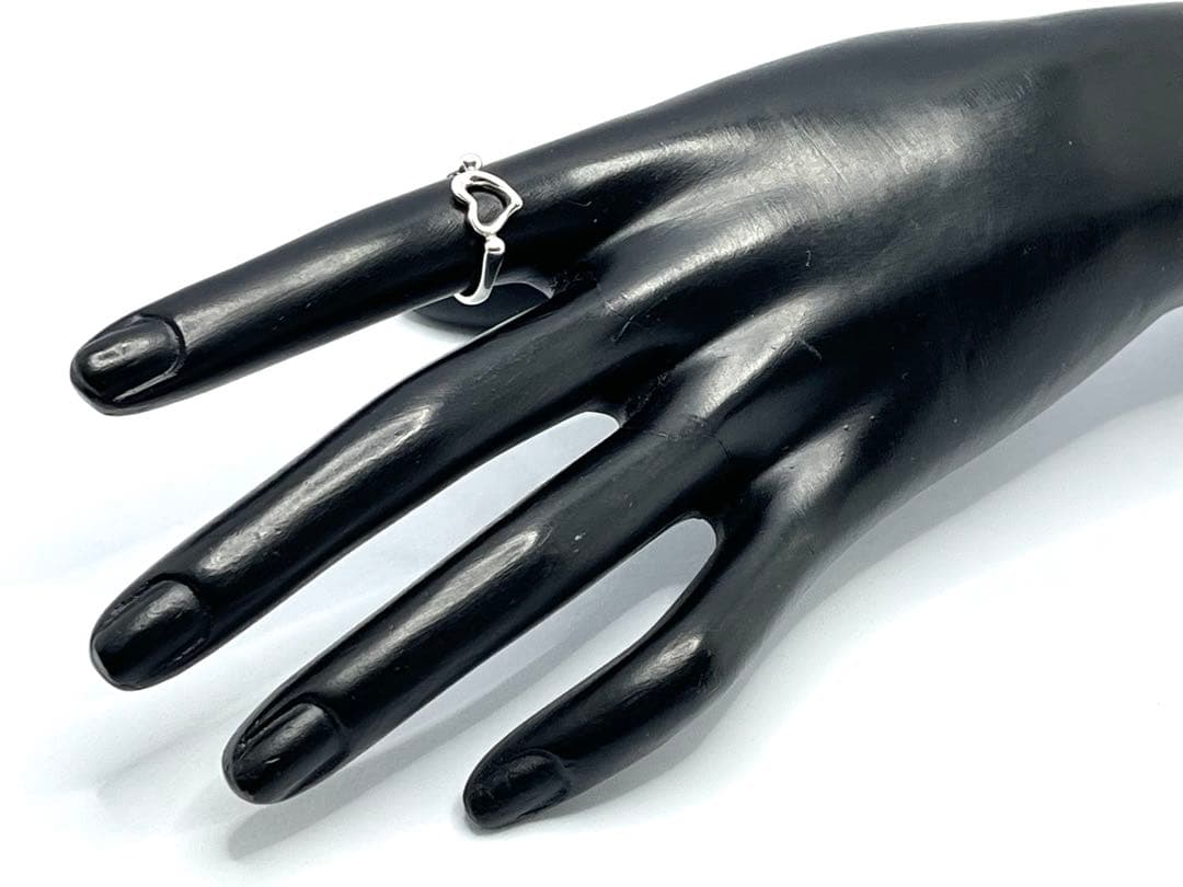 h890 美品　ティファニー　オープンハート　リング　シルバー925 約8.5号