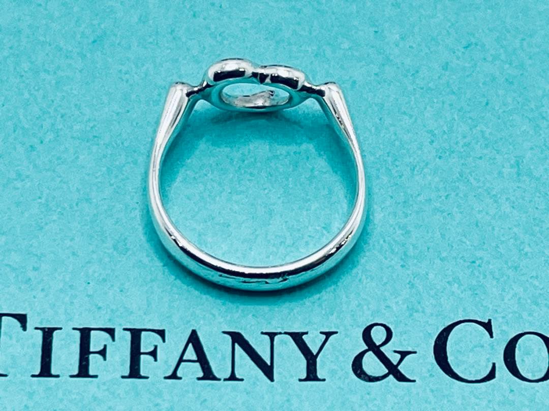 h890 美品　ティファニー　オープンハート　リング　シルバー925 約8.5号