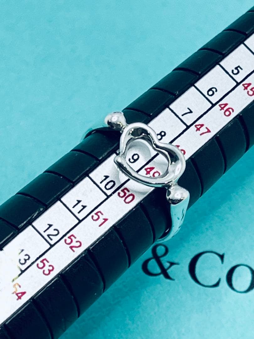 h890 美品　ティファニー　オープンハート　リング　シルバー925 約8.5号