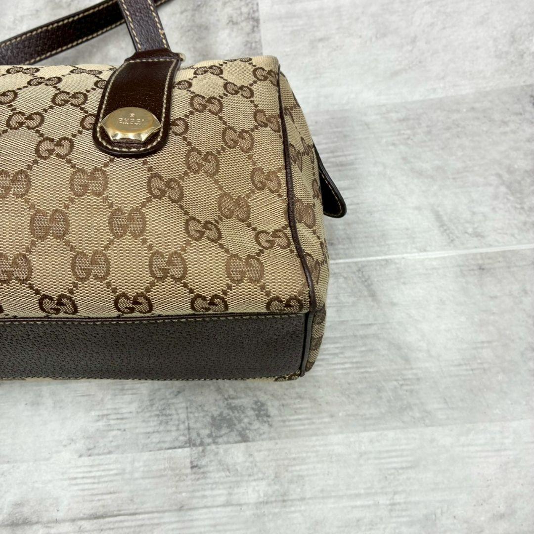 美品✨ グッチ GG キャンバス ミニボストン バッグ 肩掛け ハンドバッグ