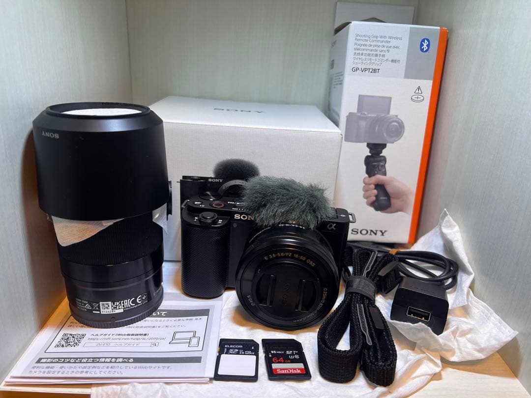 デジタルカメラ Sony zve10 + 2 lens kit + grip