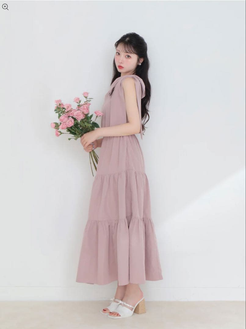 エムミーエメOne shoulder ribbon flare onepiece