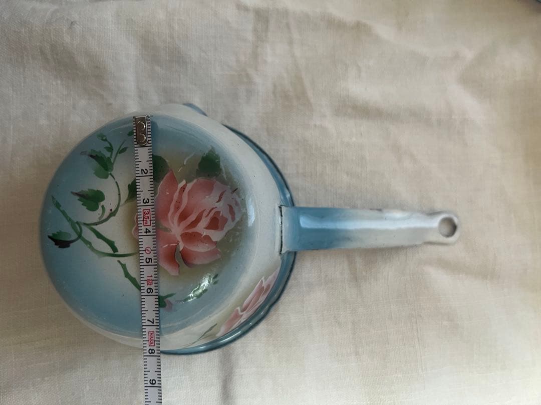 美品♡フランスアンティーク　ホーロー　薔薇　ウェディングセット　コランダー　鍋