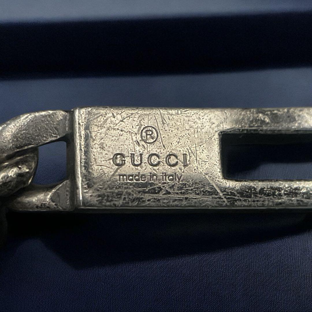 オールド　グッチ　ブレスレット Gロゴ 喜平チェーン シルバー　17 y2k