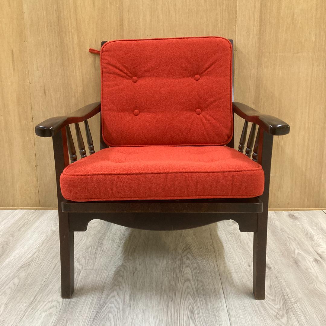 北海道民芸家具 樺無垢材 1人掛けソファ 1Pソファ B