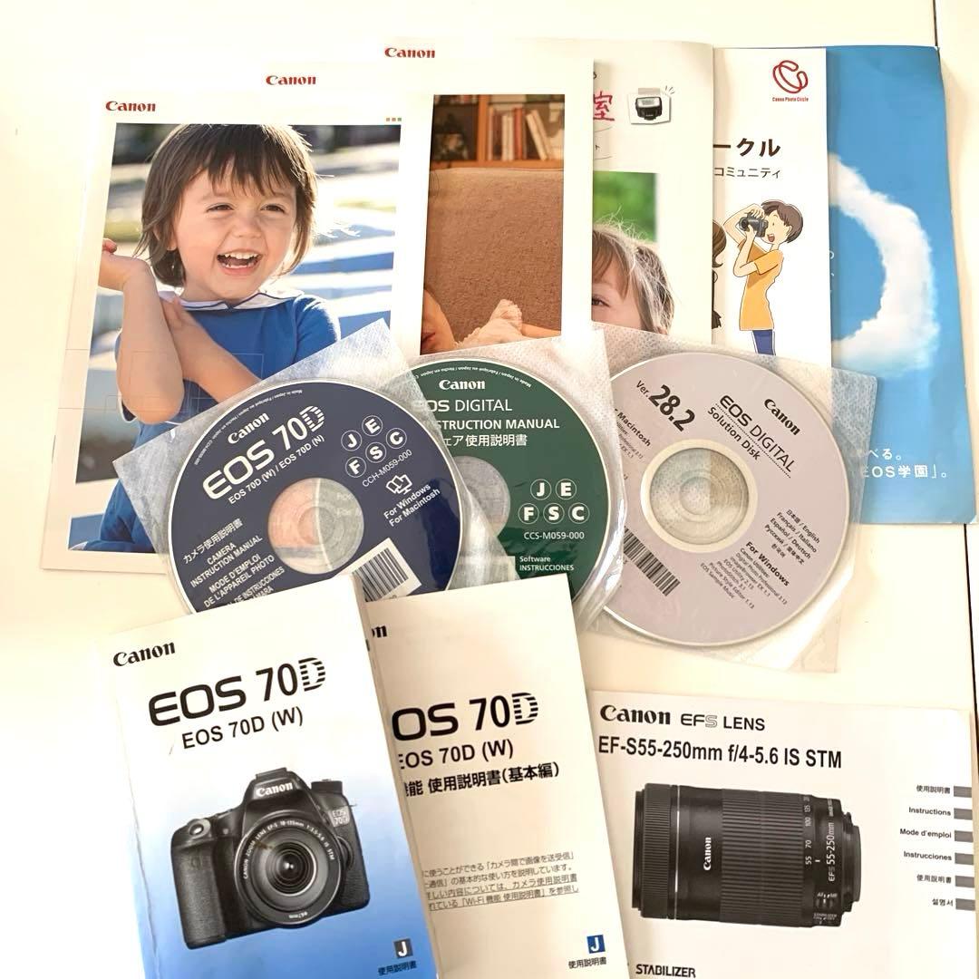 美品　一眼レフ　Canon EOS 70D ダブルズームキット　　フルセット