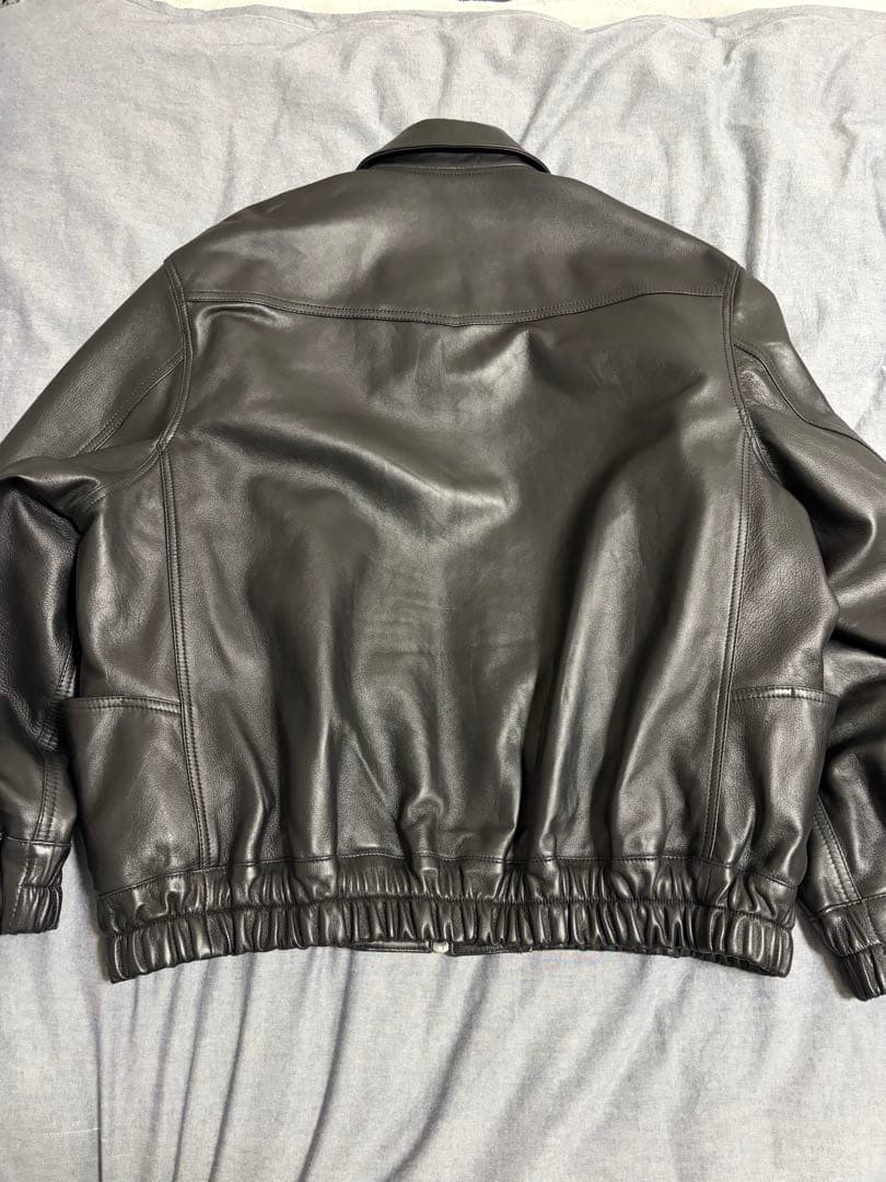 メゾンスペシャル シープレザーシングルカラーブルゾン ブラック サイズ1