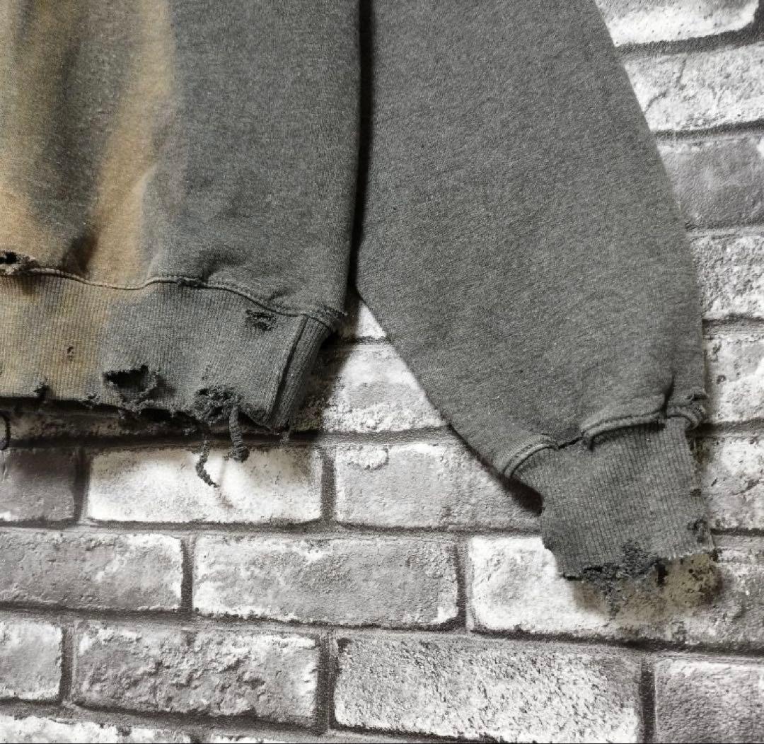 鬼フェード チャンピオン クラッシュ ボロスウェット グランジ ダメージ 袖太