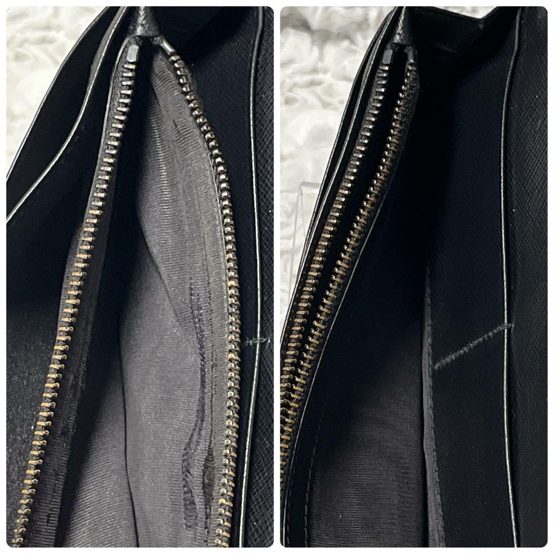 良品✨プラダ 長財布 三角ロゴ 近年モデル サフィアーノレザー ブラック　黒