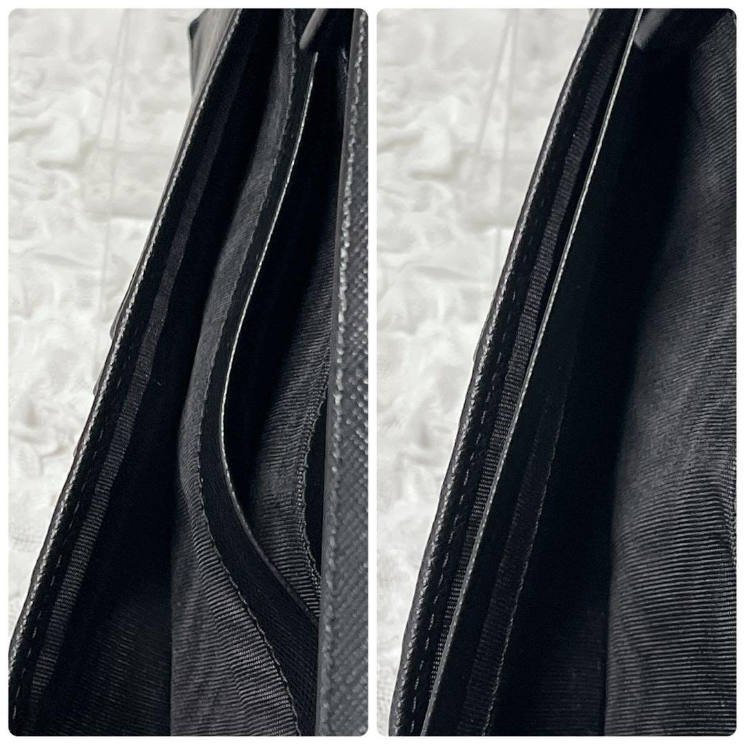 良品✨プラダ 長財布 三角ロゴ 近年モデル サフィアーノレザー ブラック　黒